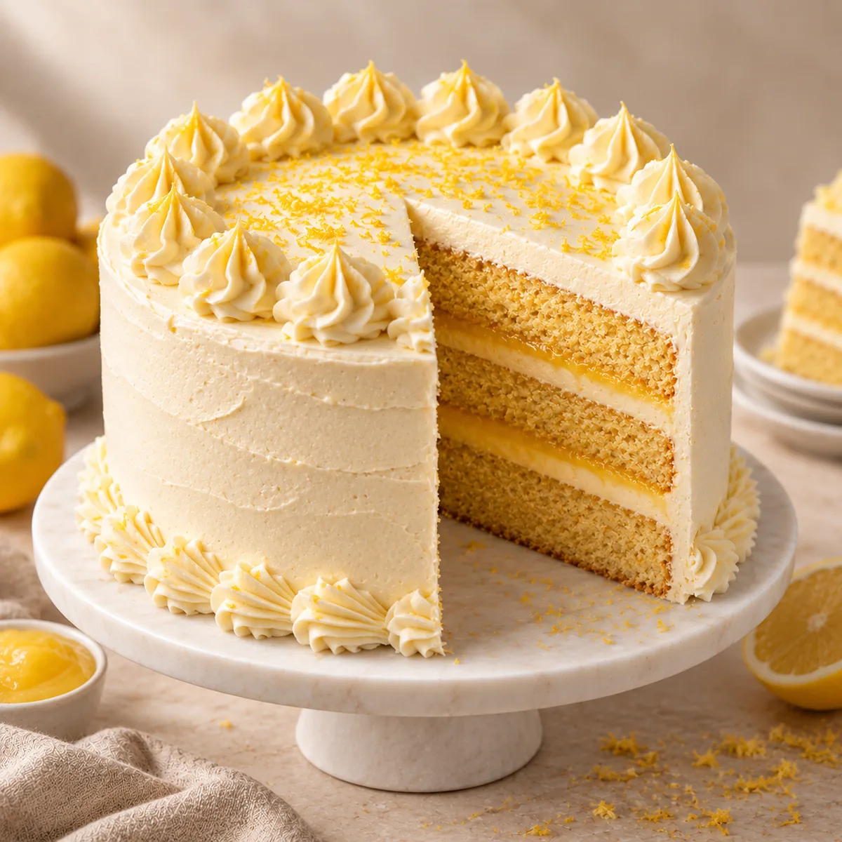 Vanilla + Lemon Curd Cake